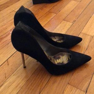 Sam Edelman Suede Black Metal High Heel
